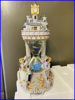 Disney Snow Globe HOURGLASS CINDERELLA Musical RARE withBox Lights Up