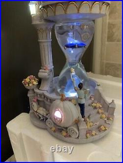 Disney Snow Globe HOURGLASS CINDERELLA Musical RARE withBox Lights Up