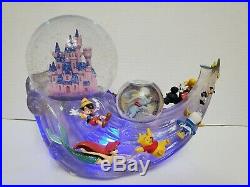 Disney Snow Globe Multi Characters Musical Lights Up with Original Box