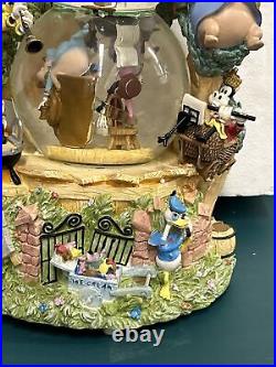 Disney Snow Globe Musical Mickey Mouse Silly Symphony band LARGE Double bubble