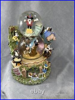 Disney Snow Globe Musical Mickey Mouse Silly Symphony band LARGE Double bubble