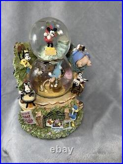 Disney Snow Globe Musical Mickey Mouse Silly Symphony band LARGE Double bubble