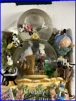 Disney Snow Globe Musical Mickey Mouse Silly Symphony band LARGE Double bubble