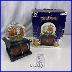 Disney Snow Globe Pirates of the Caribbean At World's End Key Lights Music READ