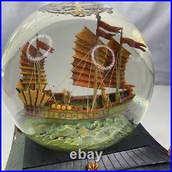 Disney Snow Globe Pirates of the Caribbean At World's End Key Lights Music READ