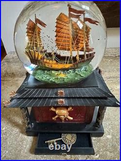 Disney Snow Globe Pirates of the Caribbean At World's End WithKey Lights Up Music