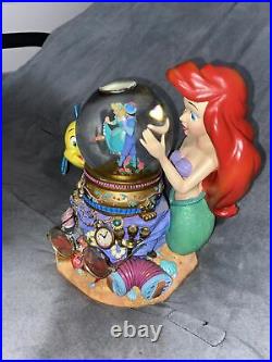Disney Snow Globe The Little Mermaid Ariel & Music box Under the Sea Heavy