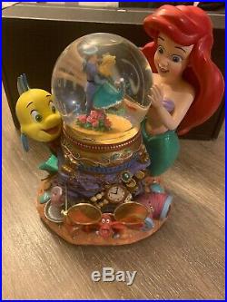 Disney Snow Globe The Little Mermaid Ariel & Music box Under the Sea RARE VTG