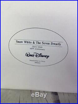 Disney Snow White Seven Dwarfs Musical Water Snow Globe 60th Anniversary Fraser