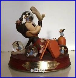 Disney Snowglobe Mickey's Nightmare Musical w 5 Mini Globes 1932 Commemorative