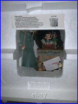 Disney Snowglobe Pinocchio & Blue Fairy Snow Globe Musical Toyland Boxed