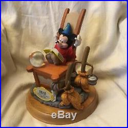 Disney Sorcerer's Apprentance Mickey Mouse Fantasia Music Box Figurine Globe-MIB
