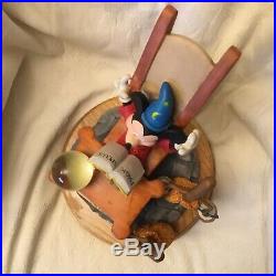 Disney Sorcerer's Apprentance Mickey Mouse Fantasia Music Box Figurine Globe-MIB