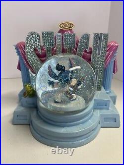 Disney Stitch Elvis Snow Globe Musical Light Up Fan Working Glitter
