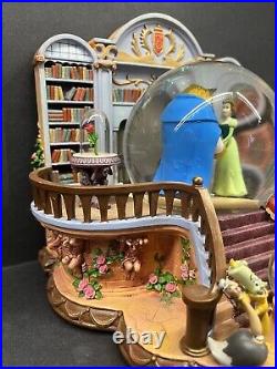 Disney Store Beauty And The Beast Library Musical Snow Globe Retired/rare