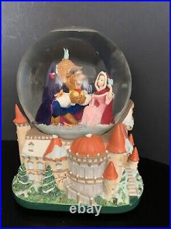 Disney Store Beauty And The Beast Musical Christmas Holiday Snow Globe 1994 Bell