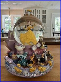 Disney Store Beauty & The Beast Be Our Guest Musical Snow Globe VINTAGE 1991