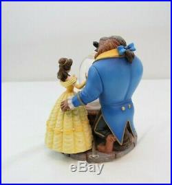 Disney Store Beauty & The Beast Musical Snow Globe Rose Enchanted Retired 1991