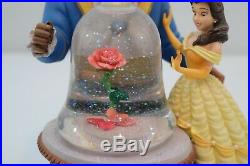 Disney Store Beauty & The Beast Musical Snow Globe Rose Enchanted Retired 1991