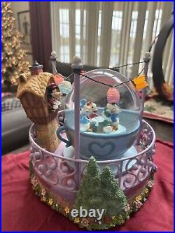 Disney Store Exclusive Donald Duck Snow Globe Music Box Tea Cup Light Up RARE