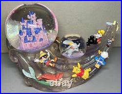 Disney Store Lighted Wave? Musical Snow Globe? X2 Castle Dumbo Mickey Pooh Pan