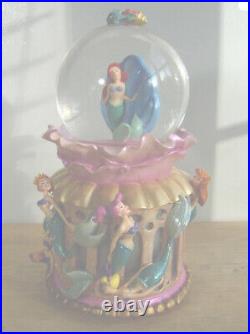 Disney Store Little Mermaid Daughters Of Triton Ariel musical Snow globe 1988