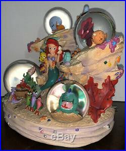 Disney Store Little Mermaid Water Globe 1988 Under the Sea Ariel Musical