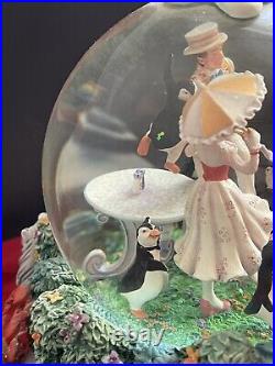 Disney Store Mary Poppins Let's Go Fly A Kite Water Snow Globe Music Box Tested