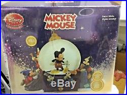 Disney Store Mickey Mouse Through The Years RARE Snow Globe BLOWER & MUSIC MIB