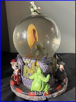 Disney Store Nightmare Before Christmas Light-Up Musical Snow Globe Box WORKS