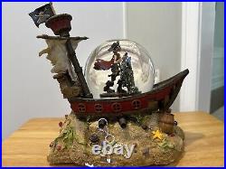 Disney Store Pirates of the Caribbean Snowglobe Musical Music Snow Globe New