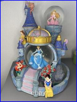 Disney Store Princess Castle Musical Snow Globe Brahm's Waltz