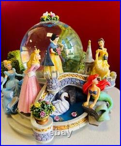 Disney Store Rare Multi-Princess Once Upon A Dream Musical Snow Globe WithBox