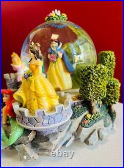 Disney Store Rare Multi-Princess Once Upon A Dream Musical Snow Globe WithBox