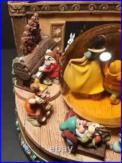 Disney Store Snow White And Seven Dwarfs Yodel Song Music Box Snow Globe In Box