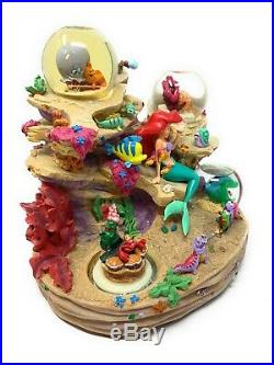 Disney Store The Little Mermaid Snow Globe Musical Under The Sea Music Box AS IS