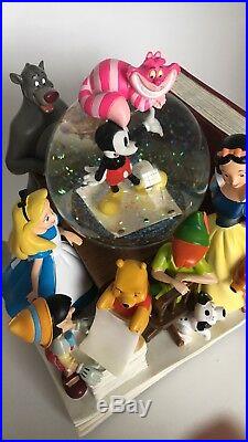 Disney Store Through The Years Vol. 1 Musical Snow Globe Mickey Alice Pooh Baloo