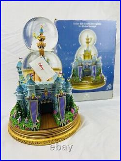 Disney Store Tinker Bell Castle Double Bubble Musical Rotating Snow Globe (READ)