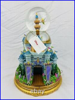 Disney Store Tinker Bell Castle Double Bubble Musical Rotating Snow Globe (READ)