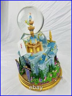 Disney Store Tinker Bell Castle Double Bubble Musical Rotating Snow Globe (READ)