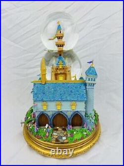 Disney Store Tinker Bell Castle Double Bubble Musical Rotating Snow Globe (READ)