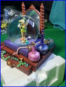 Disney Store Tinkerbell Tink Vanity Musical Snow Globe Retired Peter Pan Rare