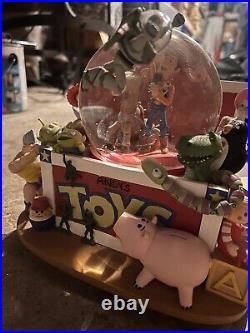 Disney Store Toy Story Andy's Toy Box Snow Globe Music Box