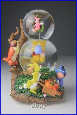 Disney Store Winnie The Pooh & Friends Musical Double Two Tier Snow Globe with Box