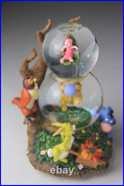 Disney Store Winnie The Pooh & Friends Musical Double Two Tier Snow Globe with Box