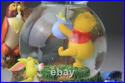 Disney Store Winnie The Pooh & Friends Musical Double Two Tier Snow Globe with Box