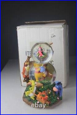 Disney Store Winnie The Pooh & Friends Musical Double Two Tier Snow Globe with Box