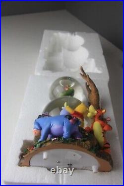 Disney Store Winnie The Pooh & Friends Musical Double Two Tier Snow Globe with Box