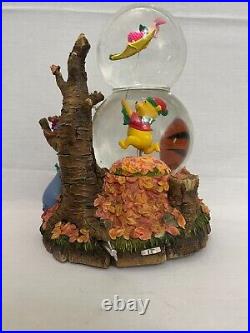 Disney Store Winnie the Pooh Pooh's Kite Musical Double Snow Globe Two Tiers BIG