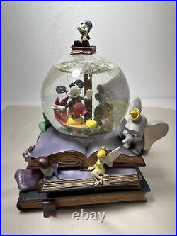 Disney Storybook Mickey Musical Glass Globe A Dream is a Wish Your Heart Makes
